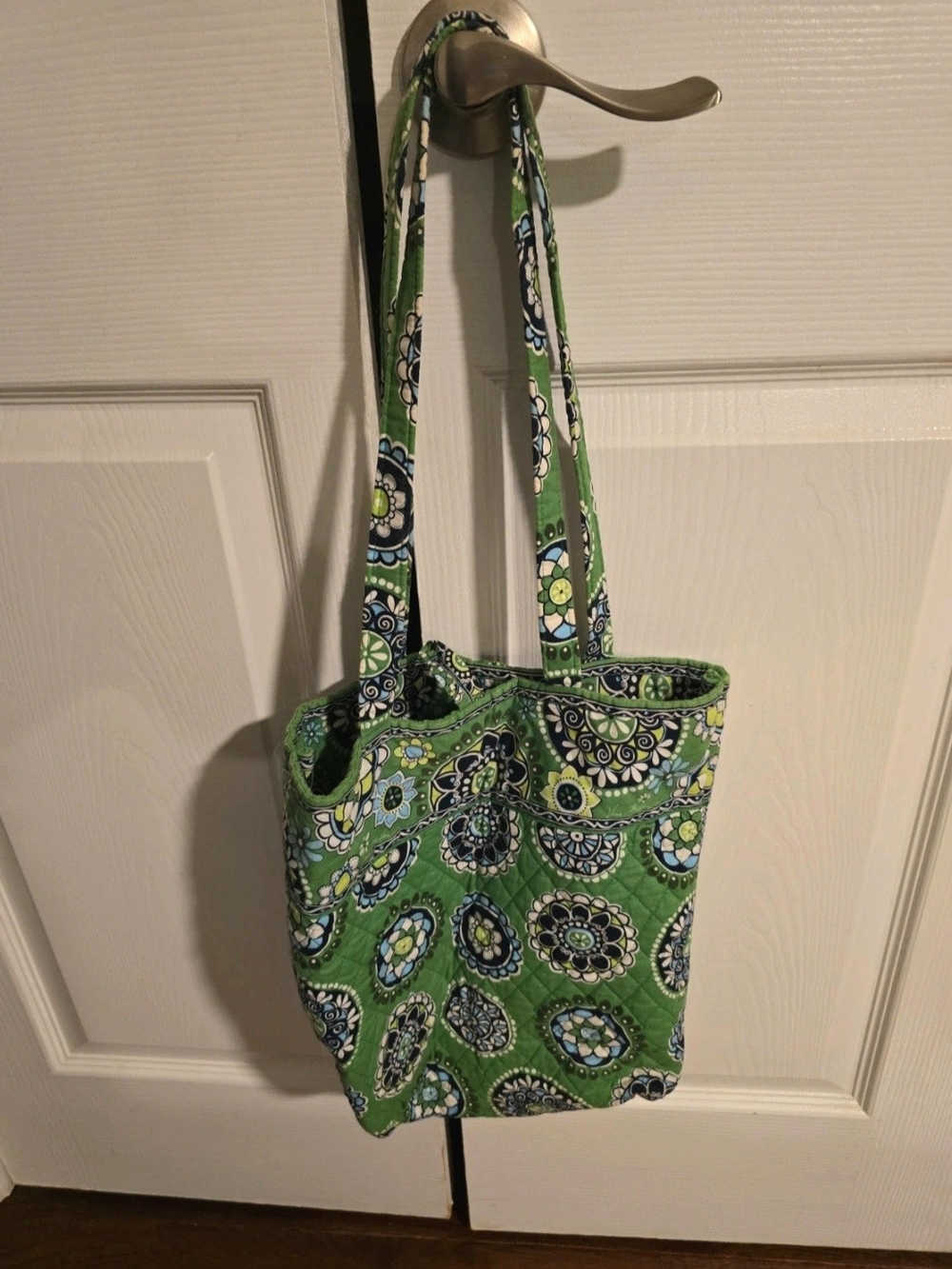 Green Quilted Floral-Print Tote Bag Vera Bradley